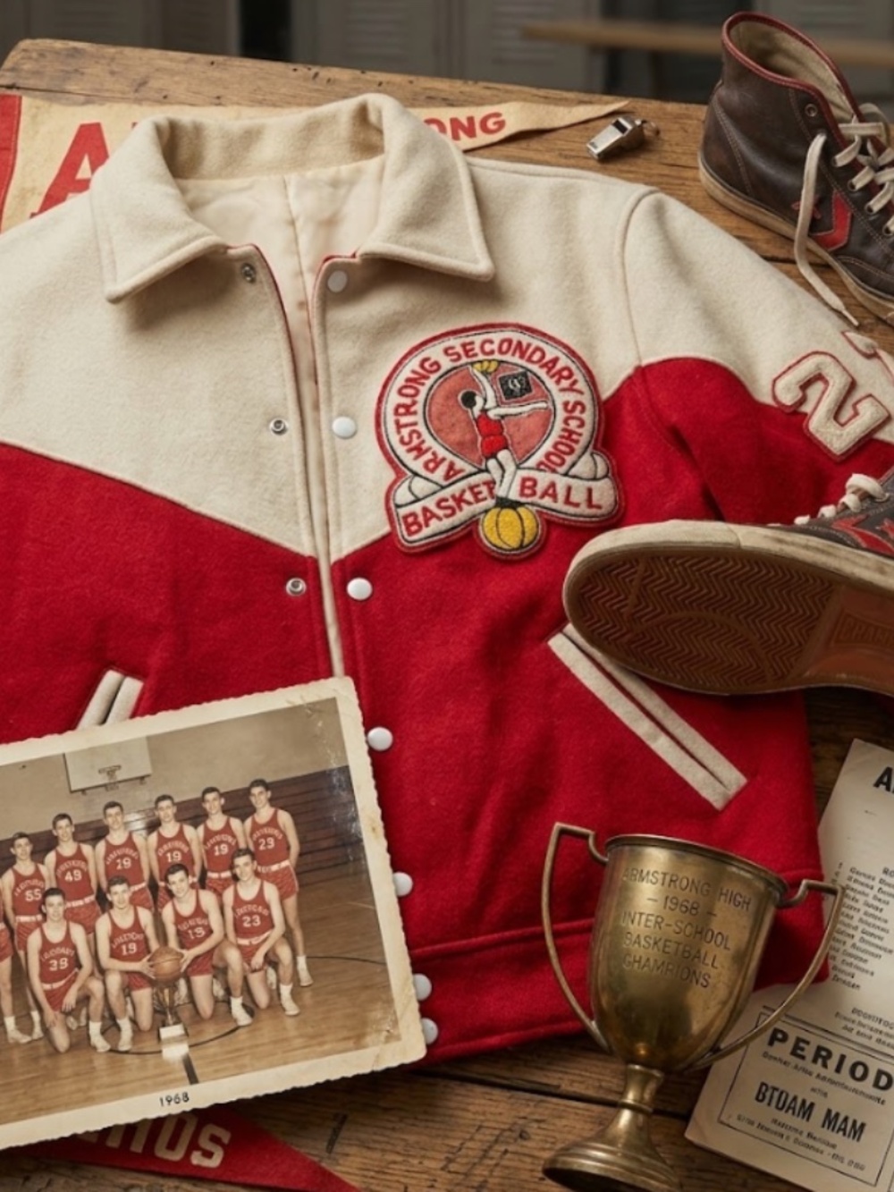 Vintage Armstorng BC Letterman Basketball Jacket Saints